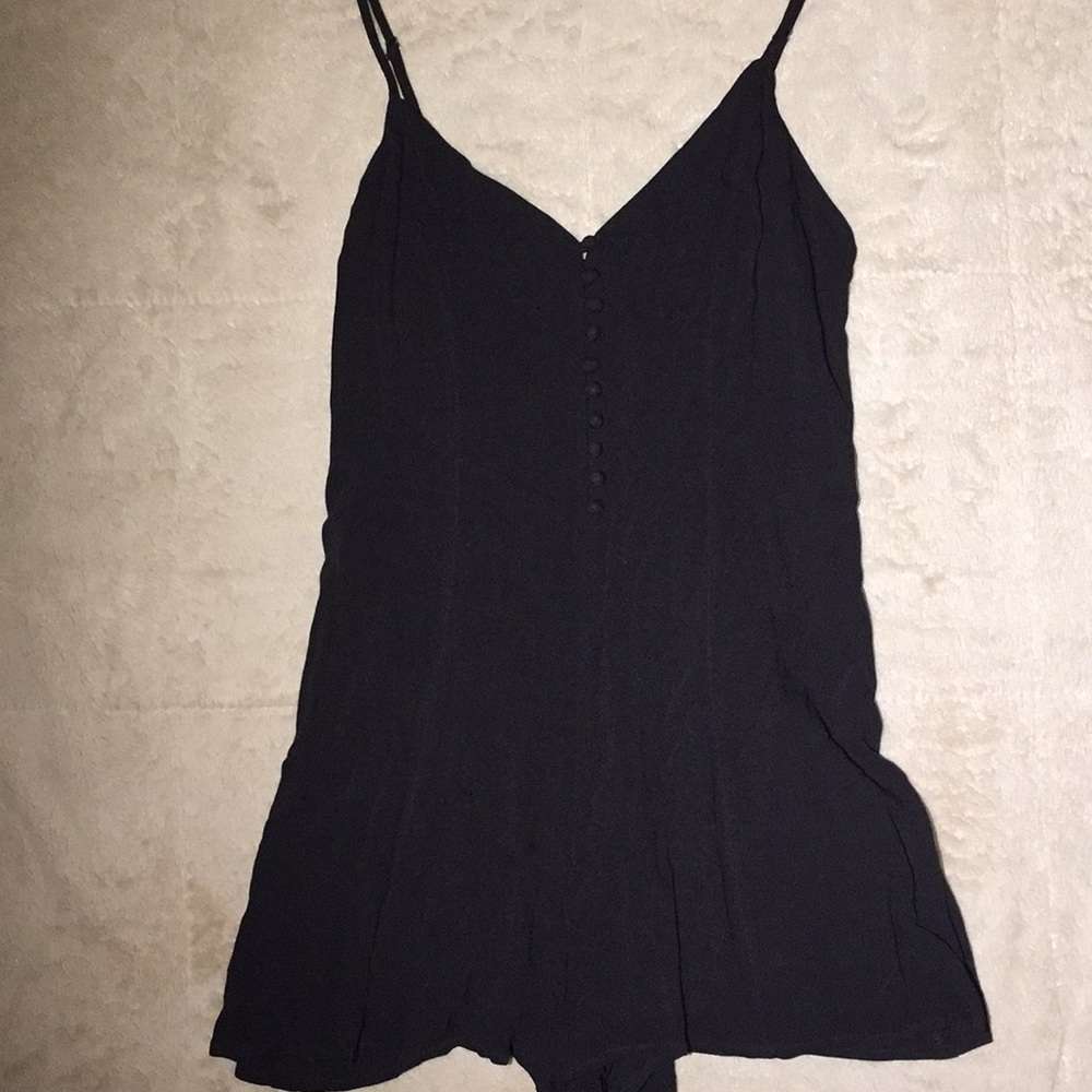 Black button down romper